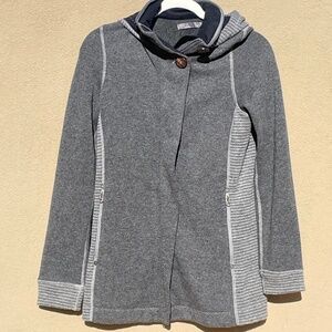 EUC Prana Women's Kari Wool Blend Full Zip Hooded Jacket Gray (Size S)